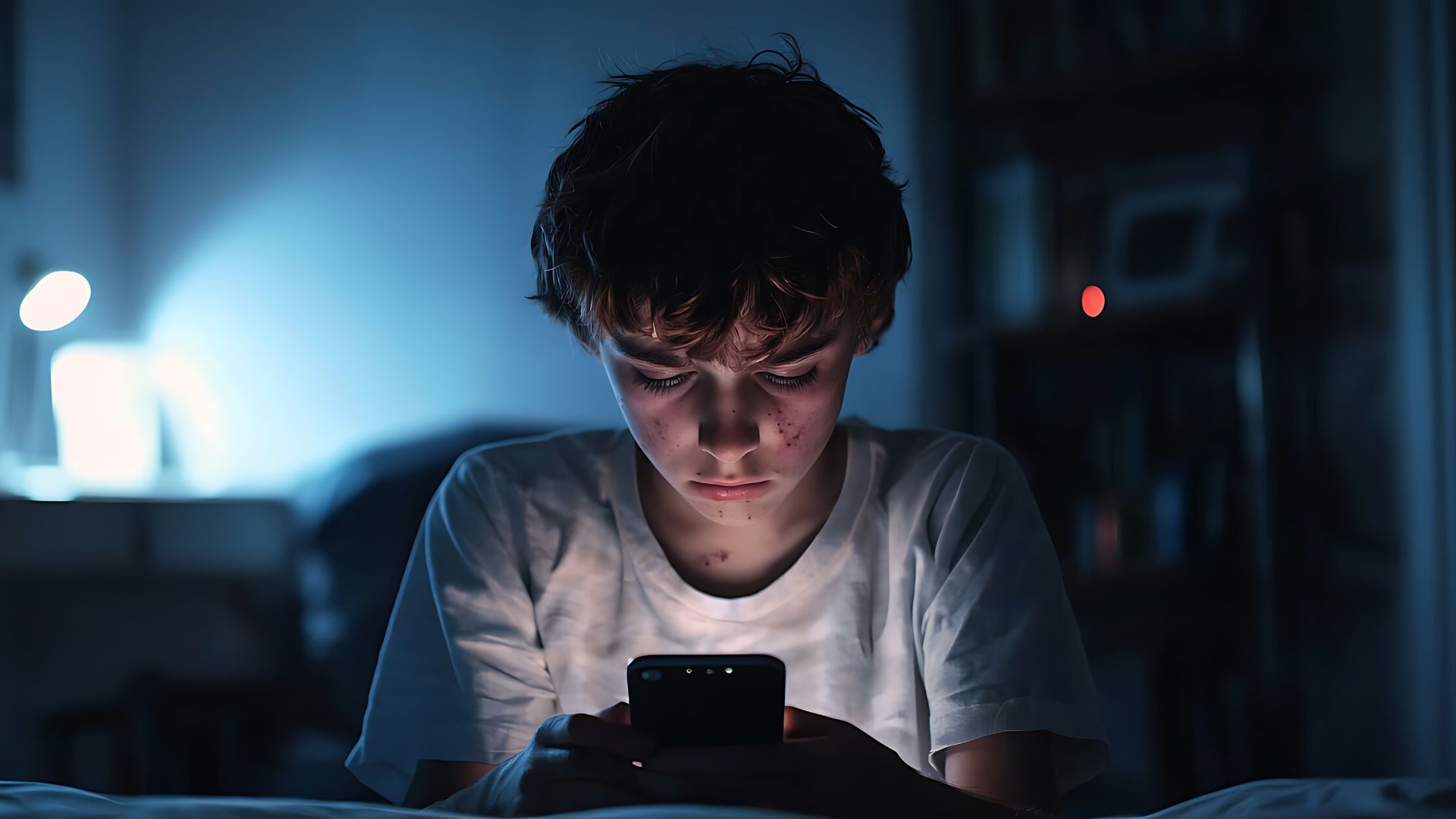 Teen looking at a phone at night, illustrating situations discussed under the Romeo and Juliet law